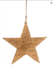 Load image into Gallery viewer, Large wood star ornament
