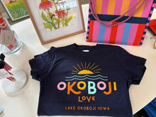 Load image into Gallery viewer, okoboji love logo tee- short sleeve - navy
