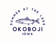 fish - summer at the lake print - white