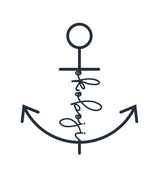 okoboji anchor print - white