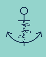 okoboji anchor print - light blue