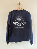 okoboji love crew - navy with white logo