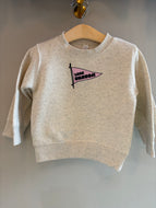 Toddler crew boat flag in pink/ natural heather