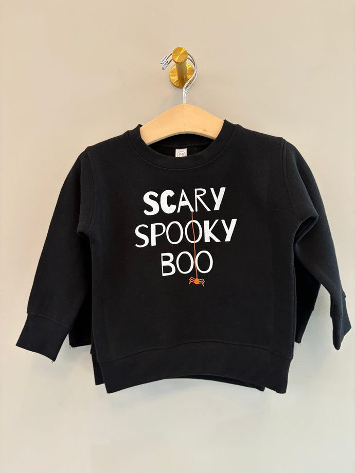 Scary spooky boo toddler crew-black