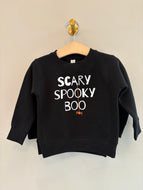 Scary spooky boo toddler crew-black