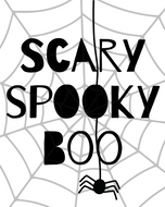 scary spooky boo print