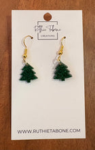 Load image into Gallery viewer, Christmas tree earrings
