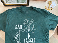 Load image into Gallery viewer, Bait N Tackle - forest green heather tee
