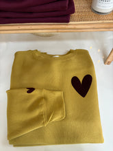 Load image into Gallery viewer, all heart crew - antique gold + maroon
