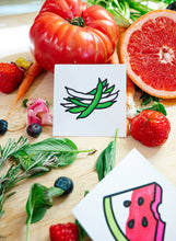 Load image into Gallery viewer, Farm To Table Mini Coloring Book - Fruits &amp; Veggies Themed
