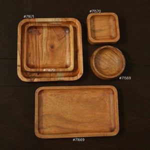 Rounded Square Wooden Bowl