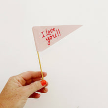 Load image into Gallery viewer, I love you paper flag
