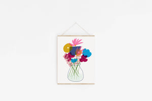 Giclee Flowers Art Print Spring Bouquet Wall Art - Petite