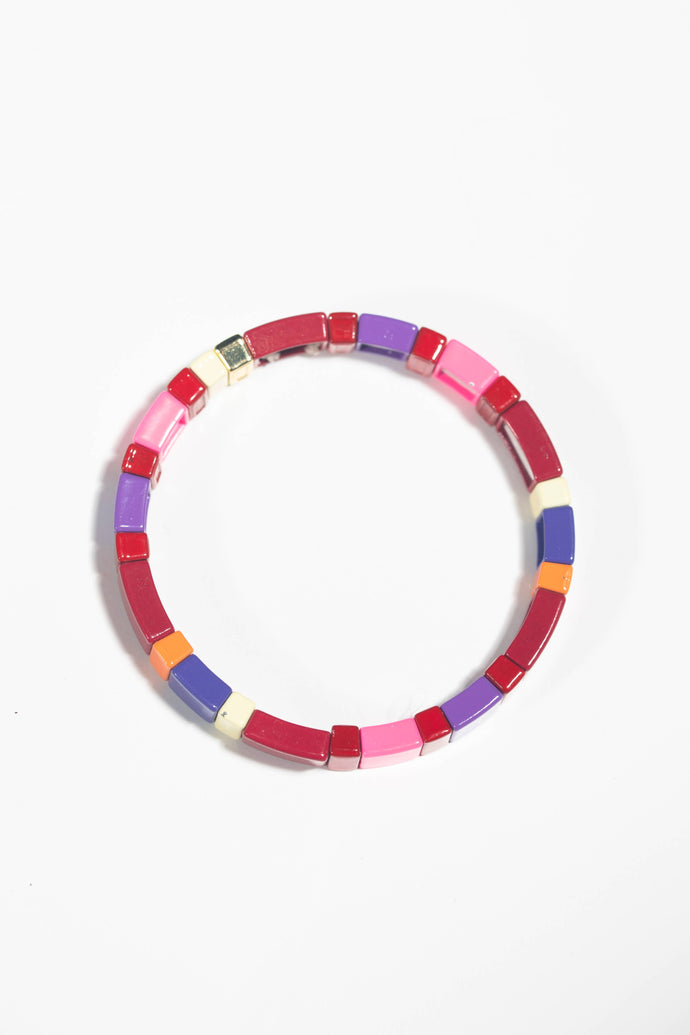 Late Start Enamel Beaded Colorful Summer Bracelet