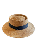 Load image into Gallery viewer, Straw Ivory Band Boater Hat
