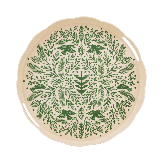Woodland Christmas Bamboo Tray - Round