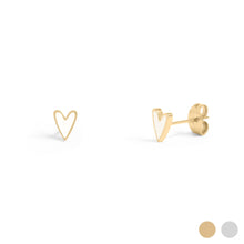 Load image into Gallery viewer, 18K Gold PVD Stainless Steel White Heart Stud Earrings
