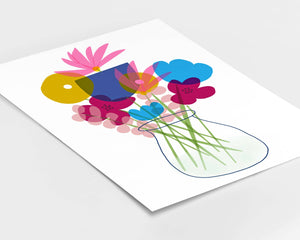 Giclee Flowers Art Print Spring Bouquet Wall Art - Petite