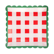 Plaid Scalloped Edge Plate
