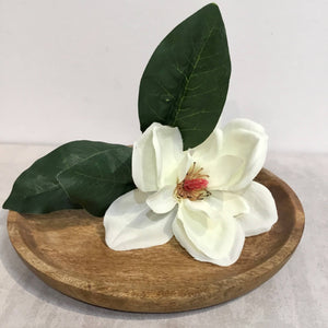 Large Natural Wood Round Tray