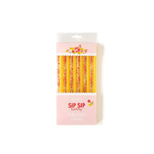 Load image into Gallery viewer, Bright Gingham Floral Reusable Straws
