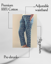 Load image into Gallery viewer, Cotton Pajama Pants Women - Midnight Swim

