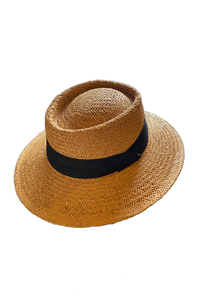 Straw Ivory Band Boater Hat