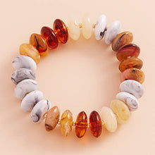 Load image into Gallery viewer, Ombre Resin Oval Disk Beaded Stretch Bracelet
