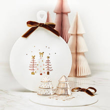 Load image into Gallery viewer, Gold Striped Tree Salt + Pepper Shakers
