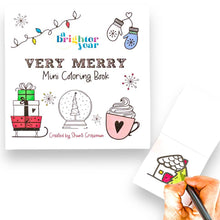 Load image into Gallery viewer, Very Merry Easy Tear Glue Bind Mini Coloring Book for Adult

