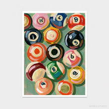 Load image into Gallery viewer, Billiards Wall Art Painting Print - Colorful Pool Balls on
