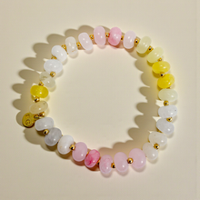 Load image into Gallery viewer, Pink Lemonade Rondelle Gemstone Beaded Bracelet
