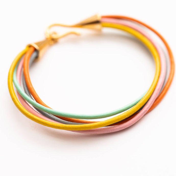 confetti colors leather bracelet