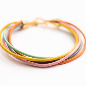 confetti colors leather bracelet