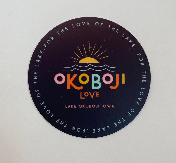 navy okoboji love-for the love of the lake sticker