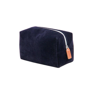navy velvet cube cosmetic bag
