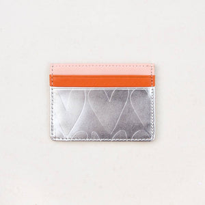 silver hearts card holder